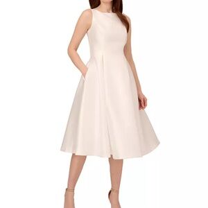 Adrianna Papell | Dresses | Adrianna Papell Boat Neck Fit And Flare Midi Dress In Ivory 4 | Poshmark Adrianna Papell | Dresses | Adrianna Papell Boat Neck Fit And Flare Midi Dress In Ivory 4 | Poshmark